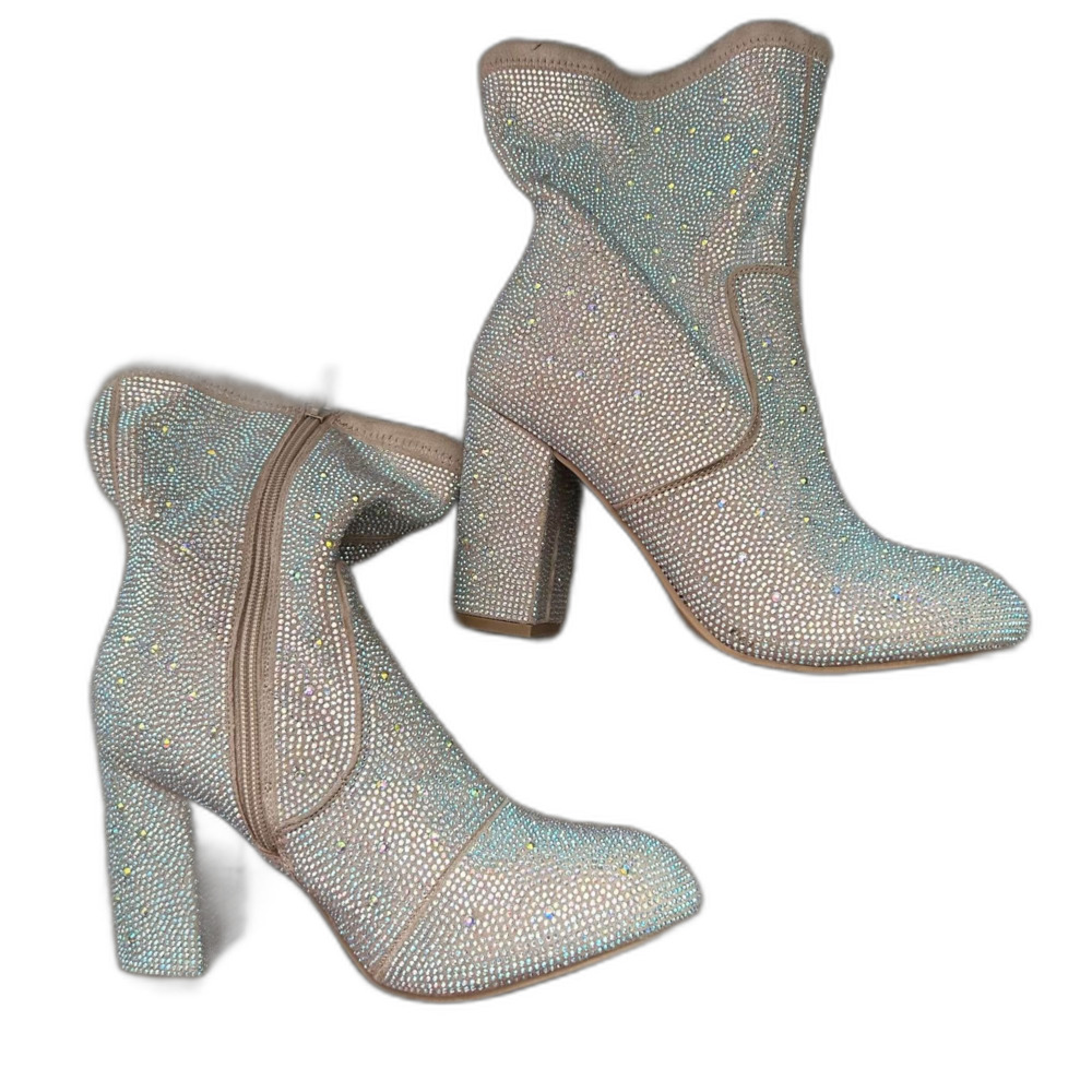Womens Embellished Rhinestone booties torrid size 8WW